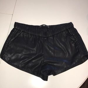 ZARA Faux Leather Black Shorts